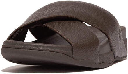 FitFlop Surfer mens tumbled-leather cross slides Print / Multi - 41