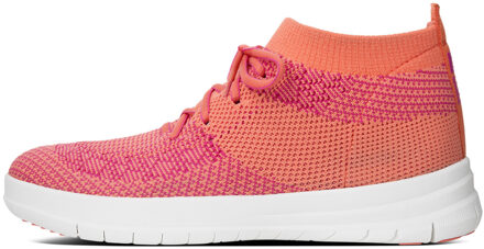 FitFlop™ F-Sporty™ Sneaker Uberknit Sunshine Coral/Fuchsia - Maat 36