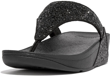 FitFlop Vrouwen Slippers -  Lulu toe glitter - Zwart - Maat 39