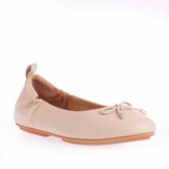 FitFlop Women's Fit Flop Allegro Bow Leren Ballerina Pumps in Stone Steen - EU 37 / UK 4