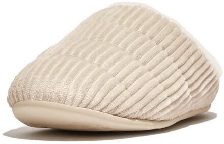 FitFlop Women's Fit Flop Chrissie Slippers van Corduroy met fleecevoering in Ivoor - EU 37 / UK 4