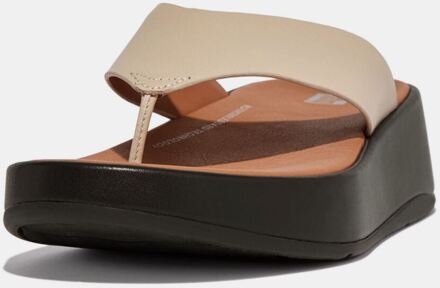 FitFlop Women's Fit Flop F-Mode Leather Flatform Toe-Post Sandals in Beige - EU 37 / UK 4