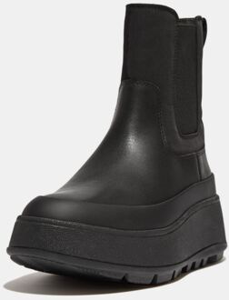 FitFlop Women's Fit Flop F-Mode Water-Resistant Flatform Chelsea Boots in Black Zwart - EU 40.5 / UK 7