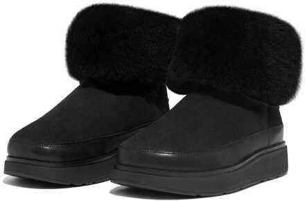 FitFlop Women's Fit Flop Gen-ff Short Duble Faced Shearling Laarzen in Zwart - EU 38 / UK 5