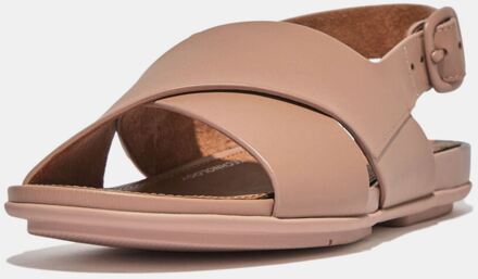 FitFlop Women's Fit Flop Gracie Leather Crisscross Back-Strap Sandals in Beige - EU 36 / UK 3