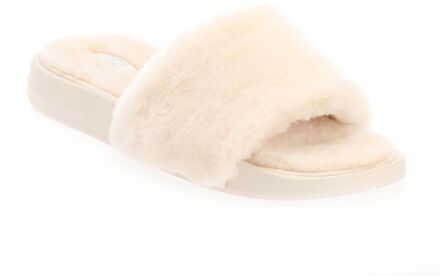 FitFlop Women's Fit Flop iQushion Shearling Slides in Ivory Ivoor - EU 36 / UK 3