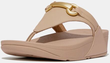 FitFlop Women's Fit Flop Lulu Chunky-Snaffle Leather Toe-Post Sandals in Beige - EU 37 / UK 4