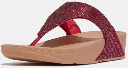 FitFlop Women's Fit Flop Lulu Glitterball Toe-Post Sandals in Raspberry Rood - EU 40.5 / UK 7
