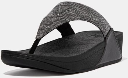 FitFlop Women's Fit Flop Lulu Glitz Toe-Post Sandals in Black Zwart - EU 42 / UK 8