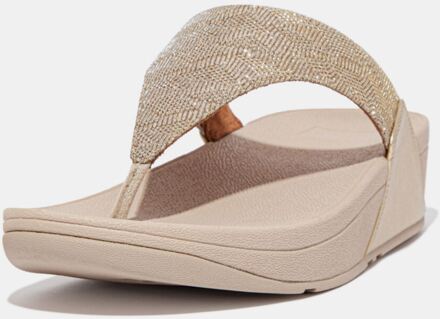 FitFlop Women's Fit Flop Lulu Glitz Toe-Post Sandals in Rose Gold Roségoud - EU 38 / UK 5