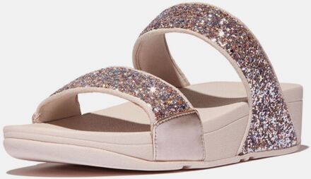 FitFlop Women's Fit Flop Lulu Multi-Tonal Glitter Sliders in Pink Roze - EU 38 / UK 5