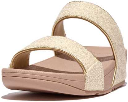 FitFlop Women's Fit Flop Lulu Shimmerweave Sliders in Stone Steen