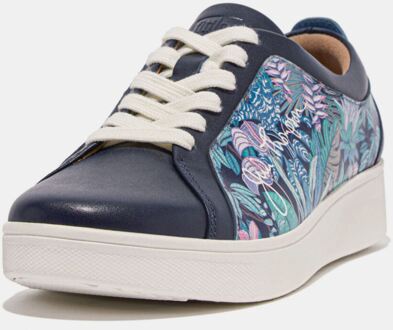 FitFlop Women's Fit Flop Rally x Jim Thompson Leather Trainers in Blue Blauw - EU 39/ UK 6