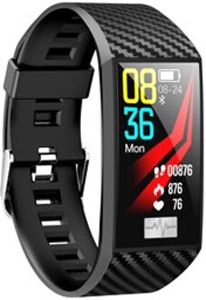 Fitness Activiteit Tracker Mannen Vrouwen Hartslagmeter Bloeddruk USB Lading Waterdicht Smart Armband Horloge Fit Smartwatch zwart