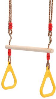 Fitness Apparatuur Volwassenen Kinderen Ringen Swing Speeltuin Vliegende Gym Ringen Swing Pull Up Ring Sport Indoor Gym Swing Chinning geel