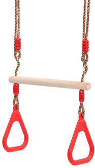 Fitness Apparatuur Volwassenen Kinderen Ringen Swing Speeltuin Vliegende Gym Ringen Swing Pull Up Ring Sport Indoor Gym Swing Chinning rood