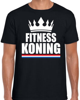 Fitness koning t-shirt zwart heren - Sport / hobby shirts 2XL