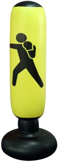Fitness Opblaasbare Kinderen Bokszak Stress Punch Bag Stand Power geel