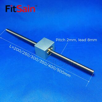 FitSain-T-type schroef T8 moer pitch 2 lood 8 conversie aluminium zetel vierkante conversie blok conversie moer seat 200mm reeks