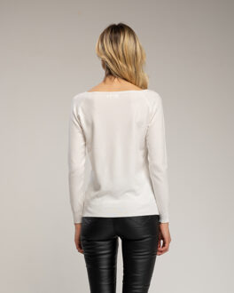 Fitted gebreide trui Wit