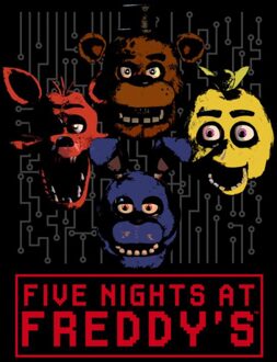 Five Nights at Freddy's 4 Heads Unisex T-Shirt - Black - XS Zwart