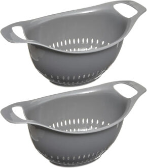 Five vergiet/zeef - Set van 2x stuks - grijs - kunststof - L33 x H14 x D18