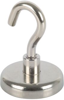 Fix-o-moll Magneet Haak Neodym Zilver 36mm