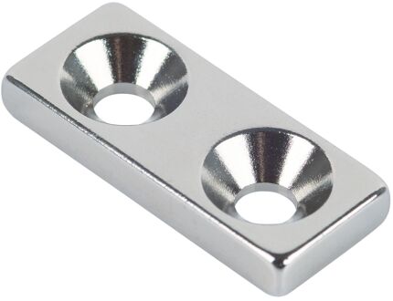 Fix-o-moll Magneet Neodymium Gefreesd Gat Zilver 28x12mm 4 Stk
