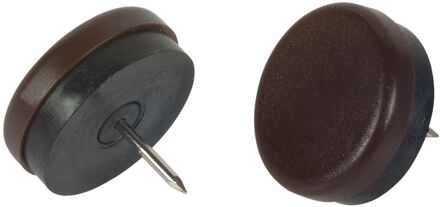 Fix-o-moll Meubelglijder Met Nagel Kunststof Bruin 30mm 4 St
