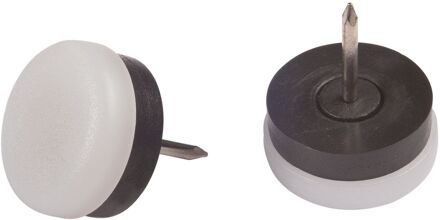 Fix-o-moll Meubelglijder Met Nagel Kunststof Wit 22mm 8 St