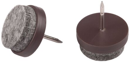 Fix-o-moll Meubelviltglijders Met Nagel Bruin 20mm 16 St