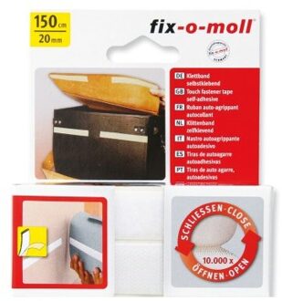 Fix-o-moll plak klittenband 150cm wit