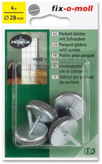 Fix-o-moll viltglijder met schroef Ø28mm grijs