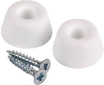 Fix-o-moll Wanddeurstop + Schroef Wit 21x10mm 2 St