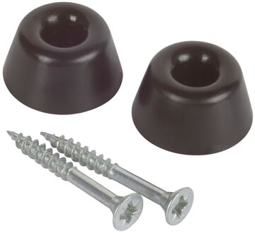 Fix-o-moll Wanddeurstop + Schroef Zwart 21x10mm 2 St