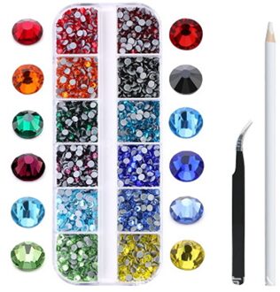 Fix Strass Set/Eu Of Us Plug Hotfix Applicator Fix Crystal Glass Rhinestone Iron-On Wand voor Kleding Schoenen kleurrijk reeks