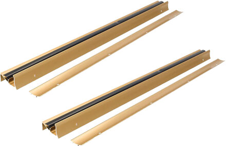 Fixman Tochtstrip - 2x - tochtwering - goud - aluminium - 91 x 5,6 cm - deur tochtstopper