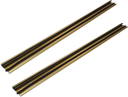 Fixman Tochtstrip - 2x - tochtwering - goud - aluminium - 91 x 6,2 cm - deur tochtstopper