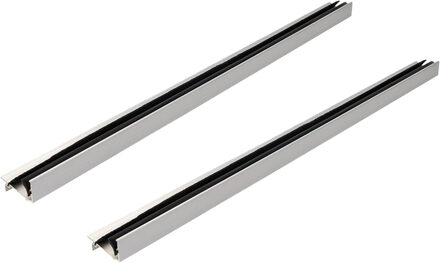 Fixman Tochtstrip - 2x - tochtwering - zilver - aluminium - 91 x 5,2 cm - deur tochtstopper