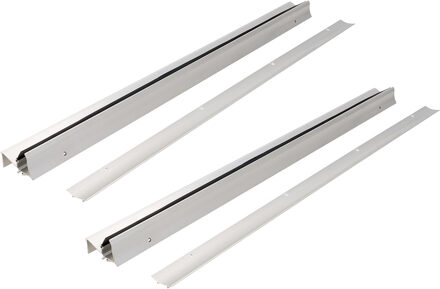 Fixman Tochtstrip - 2x - tochtwering - zilver - aluminium - 91 x 5,6 cm - deur tochtstopper