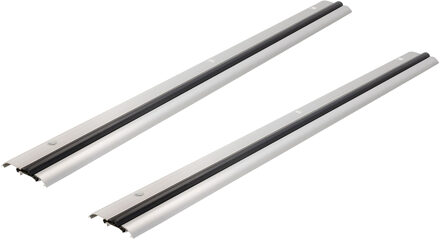Fixman Tochtstrip - 2x - tochtwering - zilver - aluminium - 91 x 8 cm - deur tochtstopper