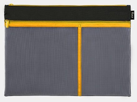 Fizz A4 Bestand Zak Rits Zak A4 Opslag Grote Capaciteit Mesh Bestand Zak Drie Divisies Hand Tas Student Kantoor School briefpapier oranje