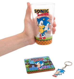 Fizz Creations Sonic the Hedgehog Keyring, Glass and Coaster Set Classic