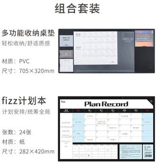 Fizz Time Management Notepad Efficiëntie Handleiding Wekelijkse Tear Sticky Notes Desktop Memo Plan Tracking Punch Lederen Bureau Mat Notepad Table Mat B