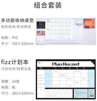 Fizz Time Management Notepad Efficiëntie Handleiding Wekelijkse Tear Sticky Notes Desktop Memo Plan Tracking Punch Lederen Bureau Mat Notepad Table Mat W