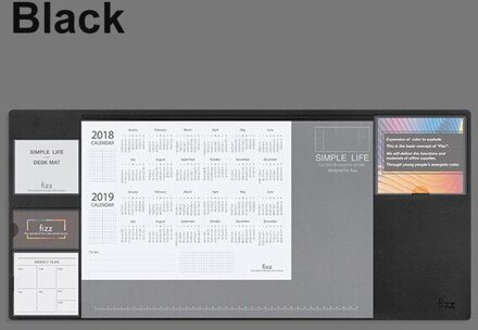 Fizz Time Management Notepad Efficiëntie Handleiding Wekelijkse Tear Sticky Notes Desktop Memo Plan Tracking Punch Lederen Bureau Mat zwart Desk Mat
