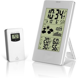 FJ3352 Weerstation Met Barometer Weerbericht Temperatuur Vochtigheid Draadloze Outdoor Sensor Alarm En Snooze Digitale Klok