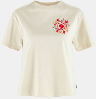 Fjällräven Fjällblomster Logo T-Shirt Dames Wit - S