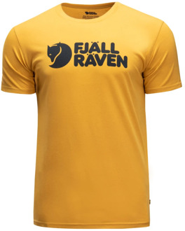 Fjällräven Fjallraven - logo - T-shirt - ochre - maat M