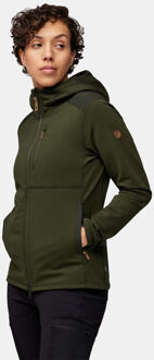 Fjällräven Keb Hoodie Fleecevest Dames Groen - S